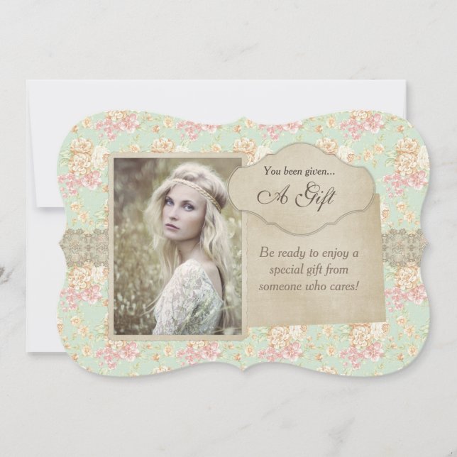 Geschenkgutschein für Vintage Blumensträuße (Vorderseite)