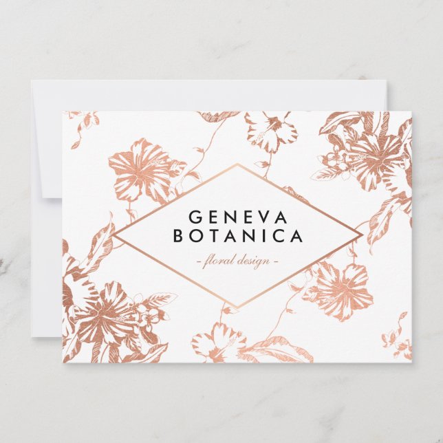 Geschenkgutschein für Vintage Rose Gold Blumenmust (Vorderseite)
