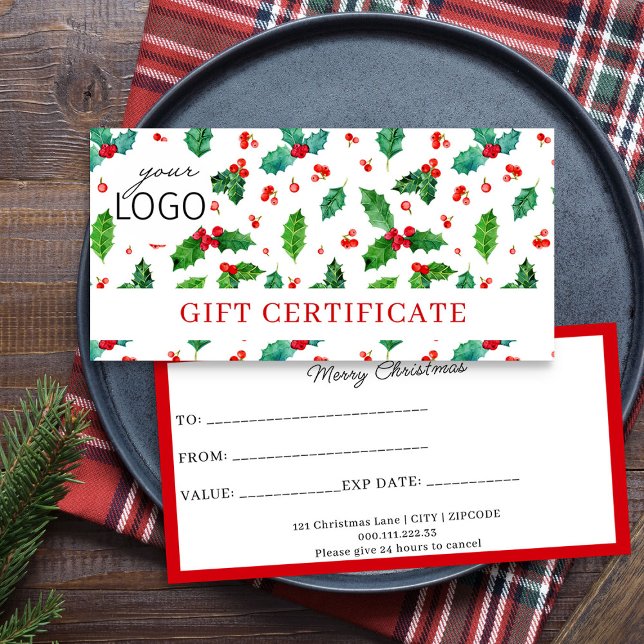 Geschenkgutschein für Weihnachtsgeschenke für Firm (Logo branded christmas gift certificates by Busy Business Bee)