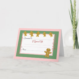 Geschenkgutschein für Weihnachtskarten Feiertagskarte