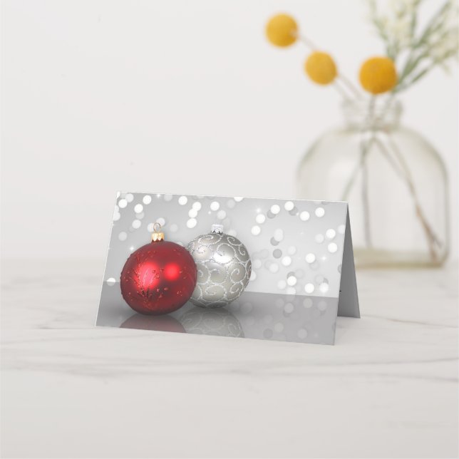 Geschenkgutschein für Weihnachtsschmuck Platzkarte (Vorderseite)