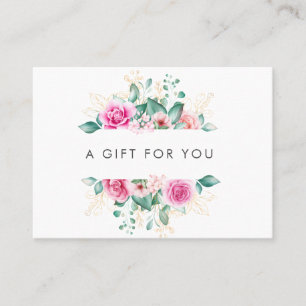 Geschenkgutschein für zarter Garten Blumenrosen Visitenkarte