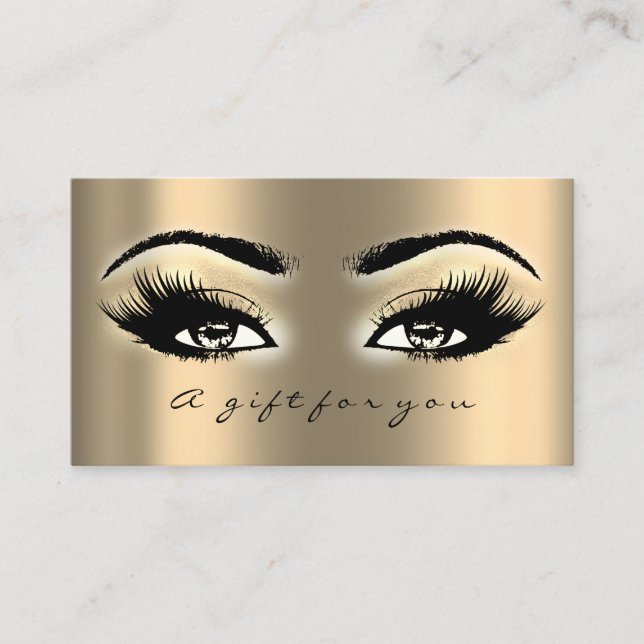 Geschenkgutschein Geschenk Gold Lashes Makeup Arti Rabattkarte (Vorderseite)