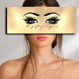 Geschenkgutschein Glas Gold Lashes Augen Makeup