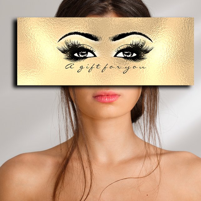 Geschenkgutschein Glas Gold Lashes Augen Makeup (Gift Certificate Glass Gold Lashes Eyes Makeup )
