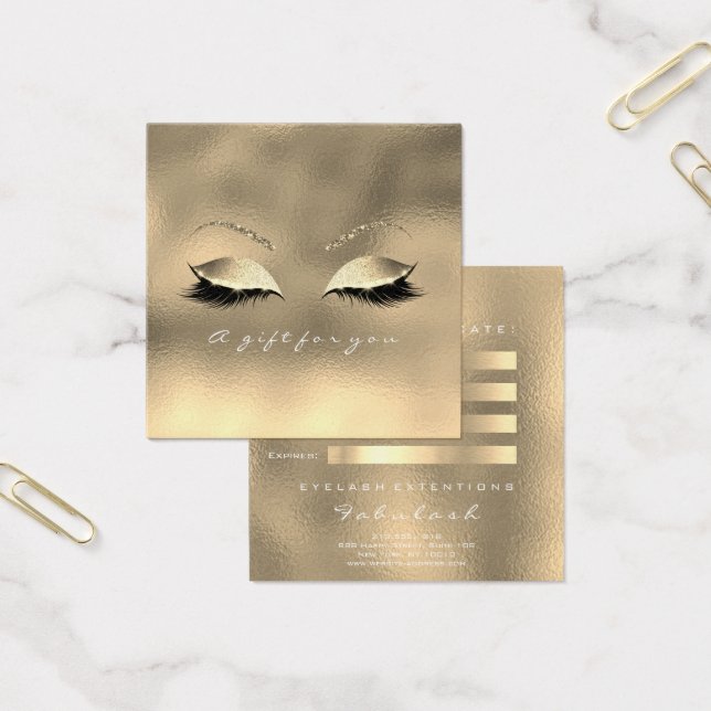 Geschenkgutschein Glas Metallic Gold Lashes Makeup (Büro)