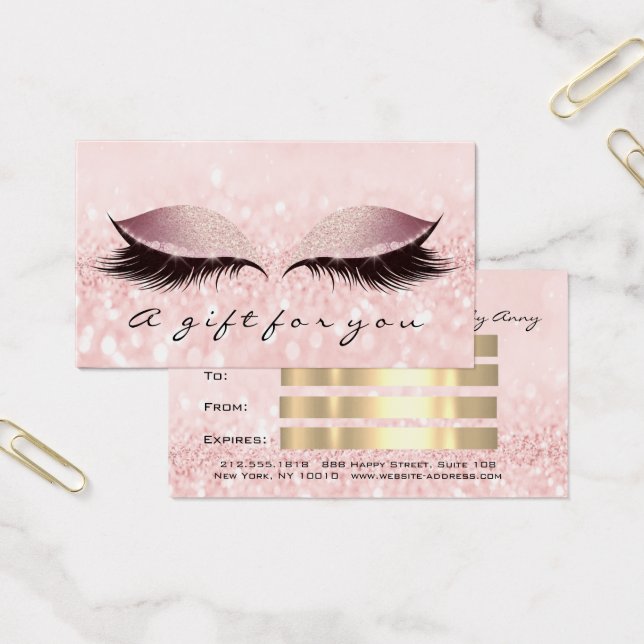 Geschenkgutschein Glitte Pink Lash Extension Makeu (Büro)