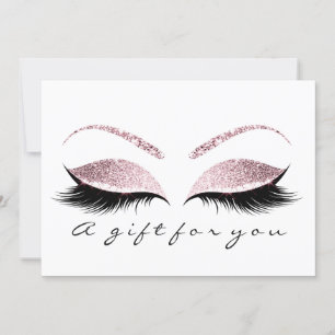 Geschenkgutschein Glitzer Pink Lashes Schönheitsmi