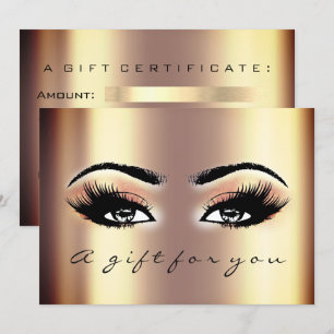 Geschenkgutschein Gold Blush Lash Schönheitscreme Einladung