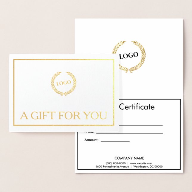 Geschenkgutschein Gold für die Firma für Firmenlog Folienkarte (Anzeige)