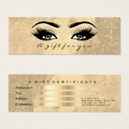 Geschenkgutschein Gold Leder Lashes Makeuty Beauty