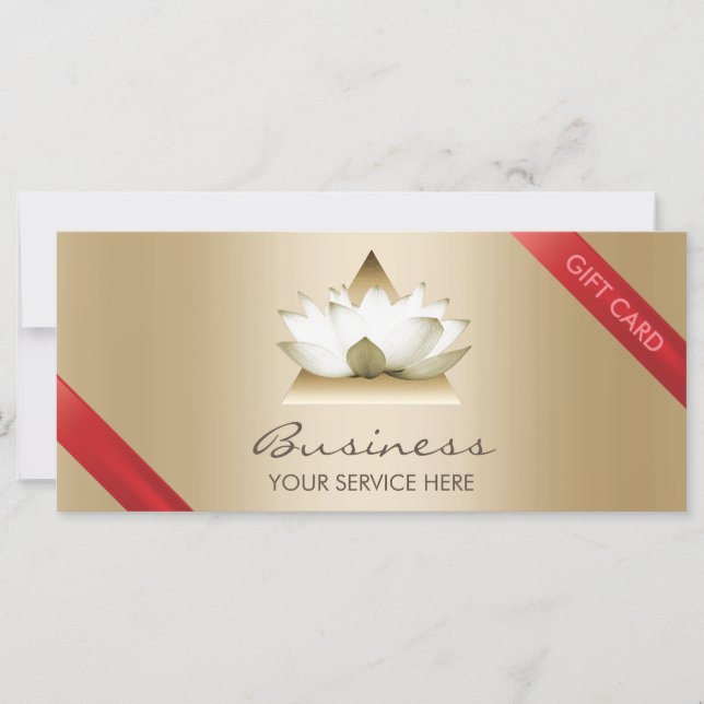 Geschenkgutschein | Gold Lotus Logo Wellness-Cente (Vorderseite)