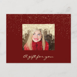 Geschenkgutschein Gold Tropfen Feiertage Weihnacht Postkarte