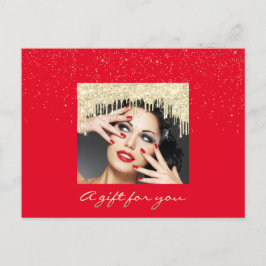 Geschenkgutschein Gold Tropfen Holidays Confetti R Postkarte