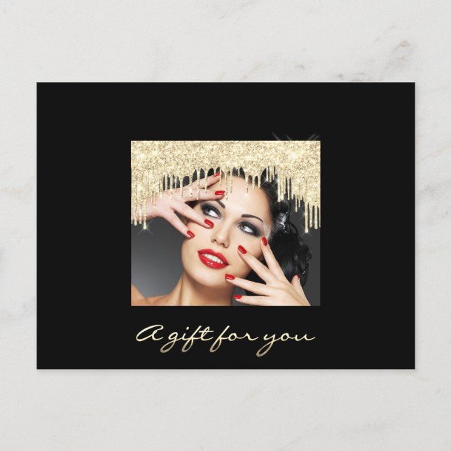 Geschenkgutschein Golden Tropfens Black Stripes Ma Postkarte (Vorderseite)