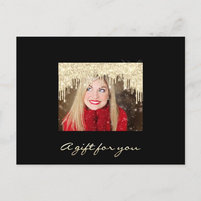 Geschenkgutschein Golden Tropfens Holidays Rotes F Postkarte (Vorderseite)