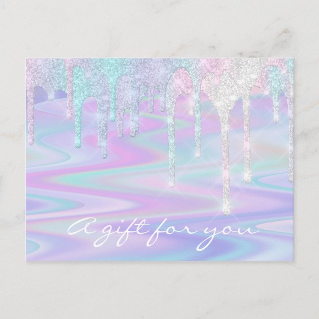 Geschenkgutschein Holograph Unicorn Logo Schönheit Postkarte (Vorderseite)