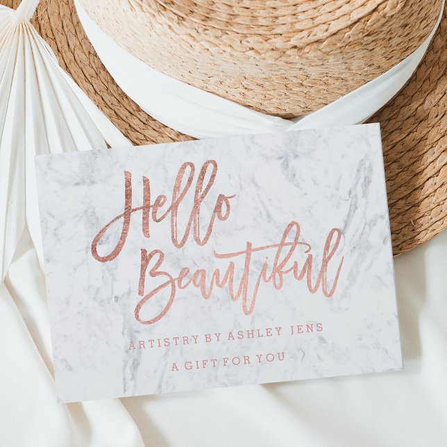 Geschenkgutschein Imitate Chic Rose Gold hallo Mar Einladung (Von Creator hochgeladen)