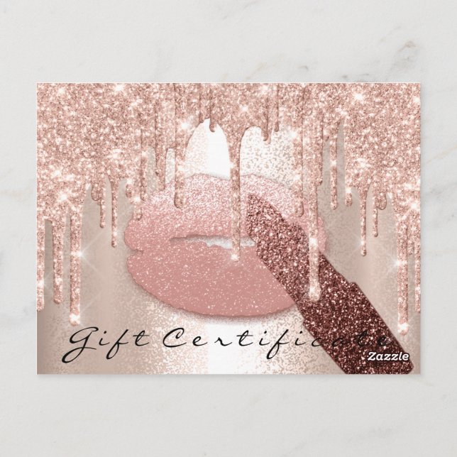 Geschenkgutschein Lashes Kiss LIps Makeup Beauty Postkarte (Rückseite)