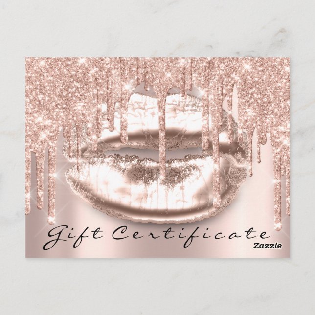 Geschenkgutschein Lashes Kiss LIps Makeup Glam Postkarte (Rückseite)