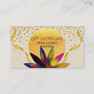 Geschenkgutschein Lotus Blume Yoga Heilung Visitenkarte