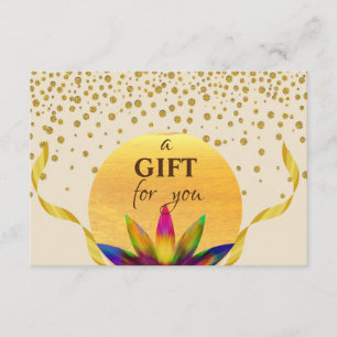 Geschenkgutschein Lotus Blume Yoga Meditation Begleitkarte