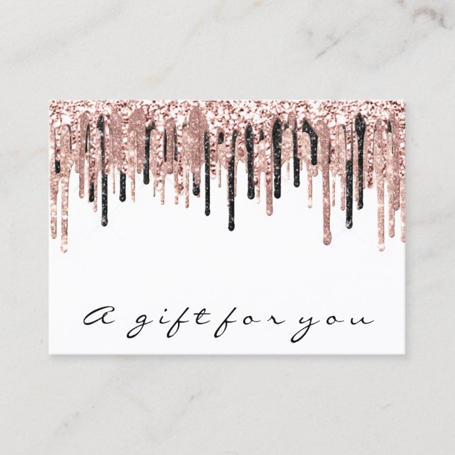 Geschenkgutschein Makeup Eyelash Haar Nägel Weiß Visitenkarte (Vorderseite)