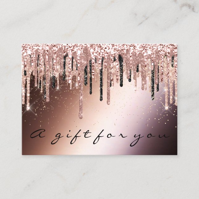 Geschenkgutschein Makeup Hair Nail Shop Tropfen Ro Visitenkarte (Vorderseite)
