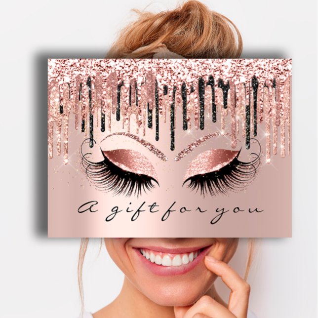 Geschenkgutschein Makeup Lash Haarnails Augen Rose Visitenkarte (Gift Certificate Makeup Lash Hair Nails Eyes Rose)