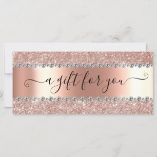 Geschenkgutschein Marble Rose Gold Glitter Diamant