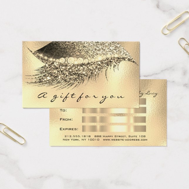 Geschenkgutschein Metallic Gold Lash Lux Makeup (Büro)