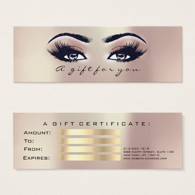 Geschenkgutschein - Präzisionsfarben, goldene Lash (Vorne & Hinten)