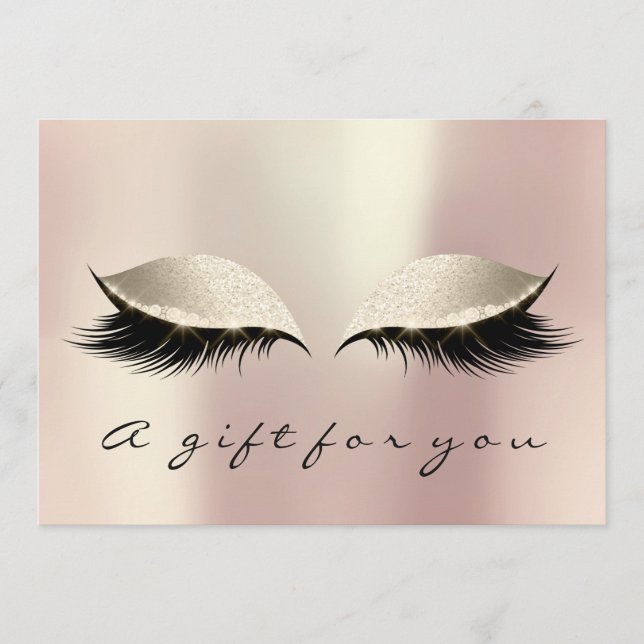 Geschenkgutschein Rosa Elfenbein Lashes Schönheits (Vorderseite)