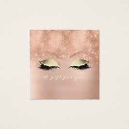 Geschenkgutschein Rosa Glitzer Goldstriche Makeup