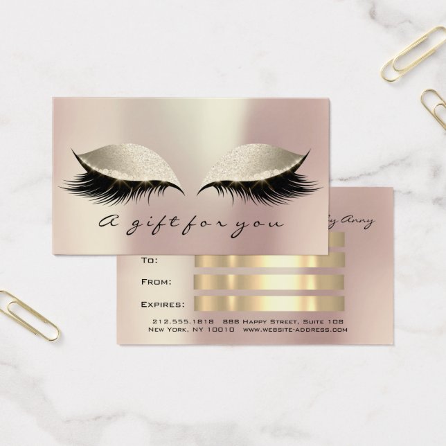 Geschenkgutschein Rosa Gold Lashes Makeup (Büro)