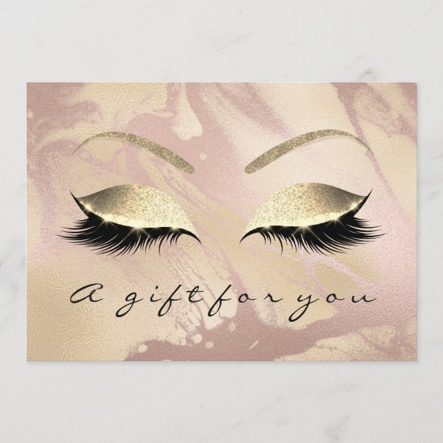 Geschenkgutschein Rosa Rose Gold Lash Beauty Marmo (Vorderseite)