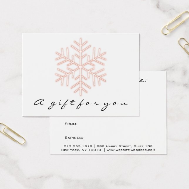 Geschenkgutschein Rose Rosa Makeup Holiday Schnee (Büro)