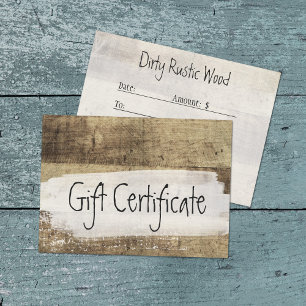 Geschenkgutschein Rustikales Holz Shabby Grunge Vi