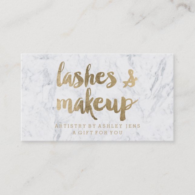 Geschenkgutschein schicke goldene Lashes Makeup Ma Rabattkarte (Vorderseite)
