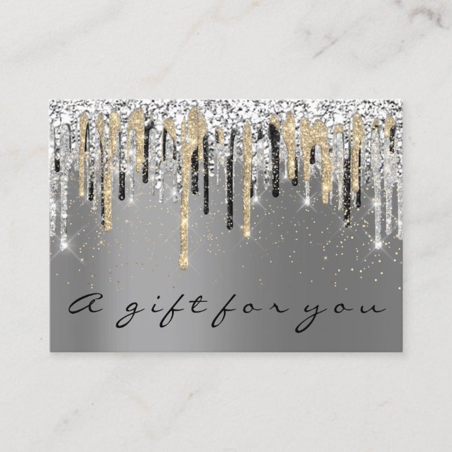 Geschenkgutschein Schönheit Shop Haarnagel Silber Visitenkarte (Vorderseite)