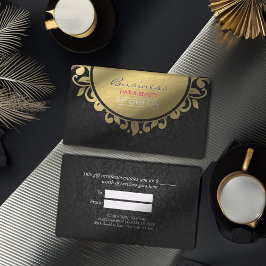 Geschenkgutschein Schwarz-Gold-Folie Gerahmt Rabattkarte