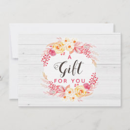 Geschenkgutschein Shabby Chic Rose & rustikale Blu