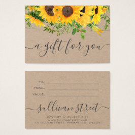 Geschenkgutschein "Sunflower Kraft Small Business"