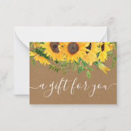 Geschenkgutschein "Sunflower Kraft Small Business" Mitteilungskarte