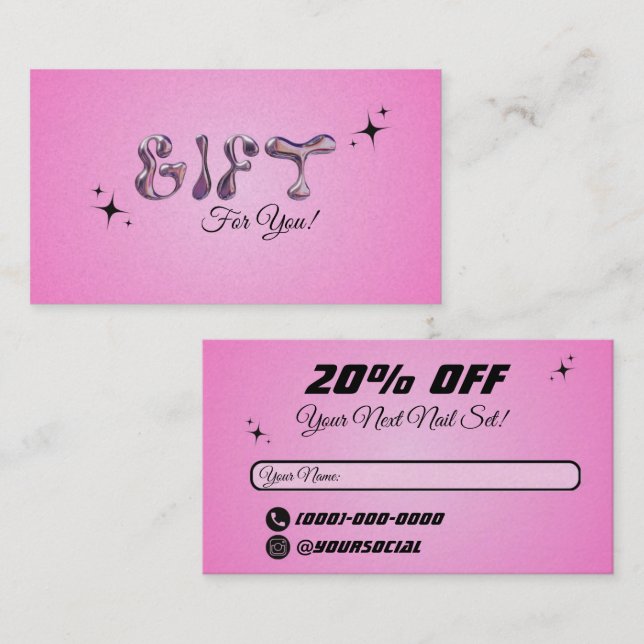 Geschenkgutschein Visitenkarte (Vorne/Hinten)