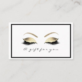 Geschenkgutschein Weißer Glitzer Gold Lashes Makeu Rabattkarte
