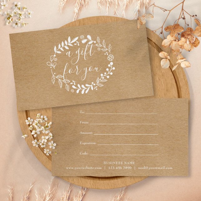 Geschenkgutschein "Woodland Garland Rustic Kraft" (Woodland Garland Rustic Kraft Gift Certificate)