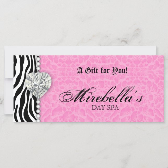 Geschenkgutschein Zebra Pink Leopard (Vorderseite)