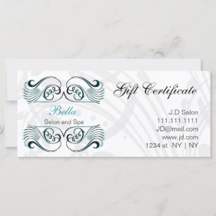 Geschenkgutscheine aus Aqua, Schwarz und Weiß