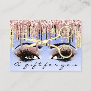 Geschenkgutscheine Friseur Blue Lash Makeup Visitenkarte
